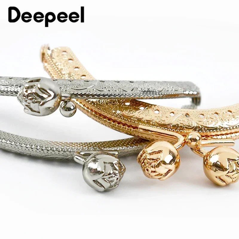 1/2/5pcs Deepeel 8.5cm Metal Frame Purse Sewing Brackets Rose Buckle Handle Coins Bags Kiss Clasp Handbag Hardware Accessories