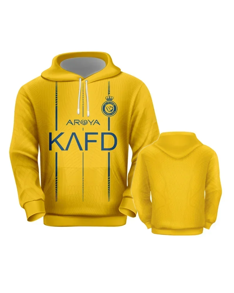 New Autumn Winter Hooded European American Shirts Saudi Arabia Riyadh Victory Hooded Sweater Football Fan Jacket Parent-child