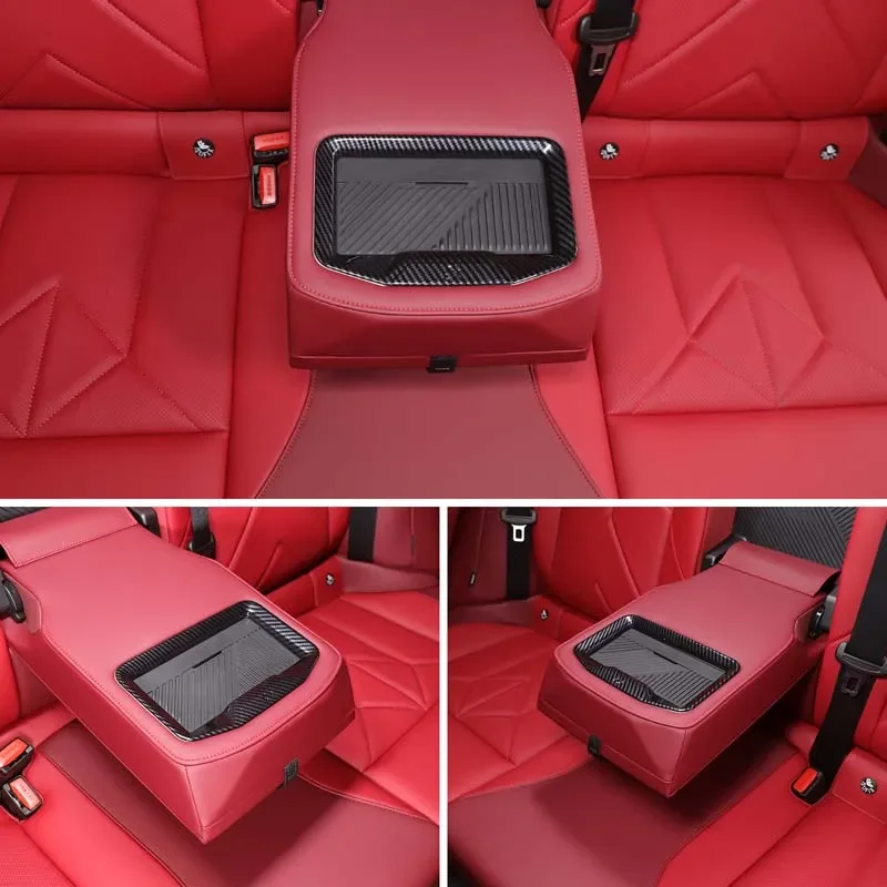

ABS Carbon Fiber For BMW X3 G45 2025+ Car Rear Handrail Storage Slot Frame Decorative Sticker Interior Protection Accessories