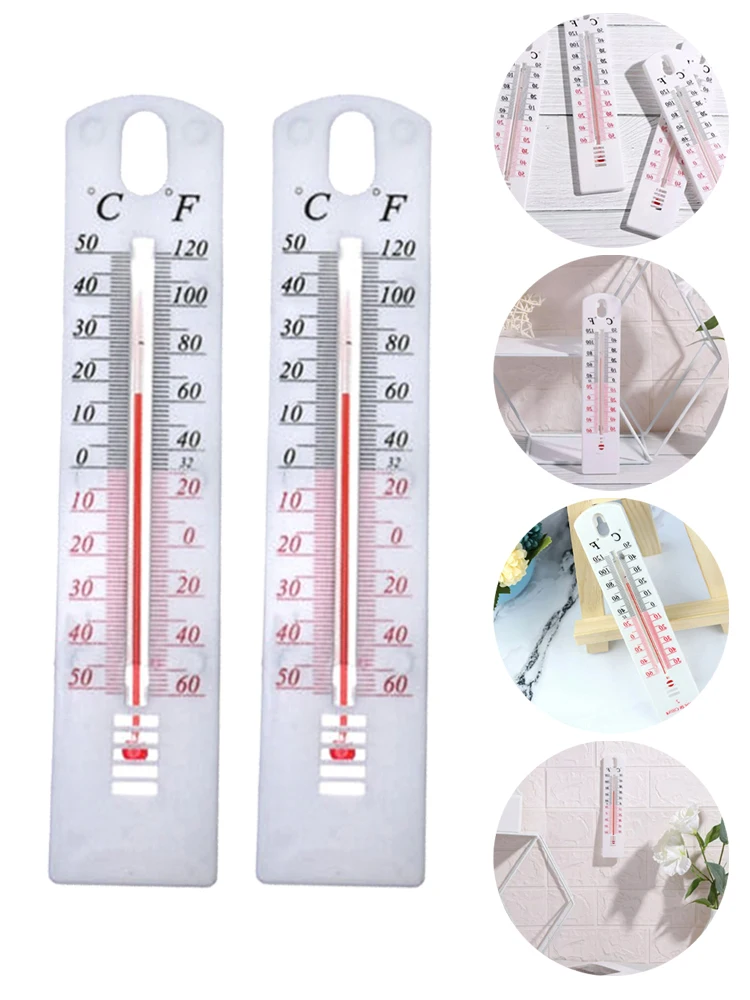 2x Wall Thermometer Indoor Outdoor Hanging Garden Greenhouse House Office Room Large Clear Display For Wall Mounting