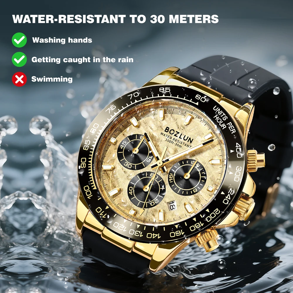 BOZLUN โครโนกราฟควอตซ์นาฬิกาสำ - Luxury Watch List บทวิจารณ์และราคา
