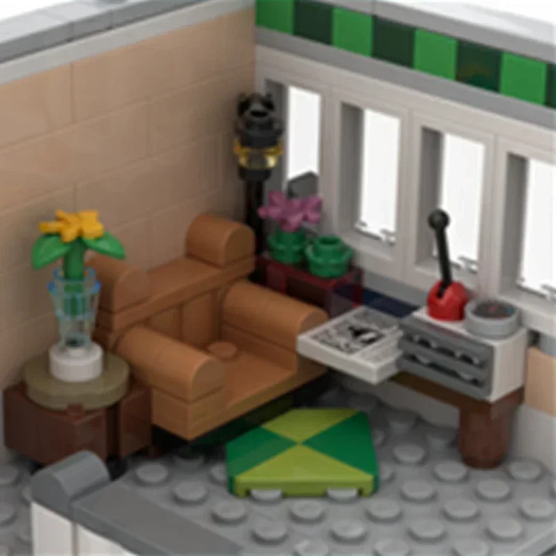 Moc Building Blocks Street View รุ่น Street Noodle Shop การวิเคราะห์อิฐ DIY ประกอบของเล่นก่อสร้างสําหรับ Childr วันหยุดของขวัญ