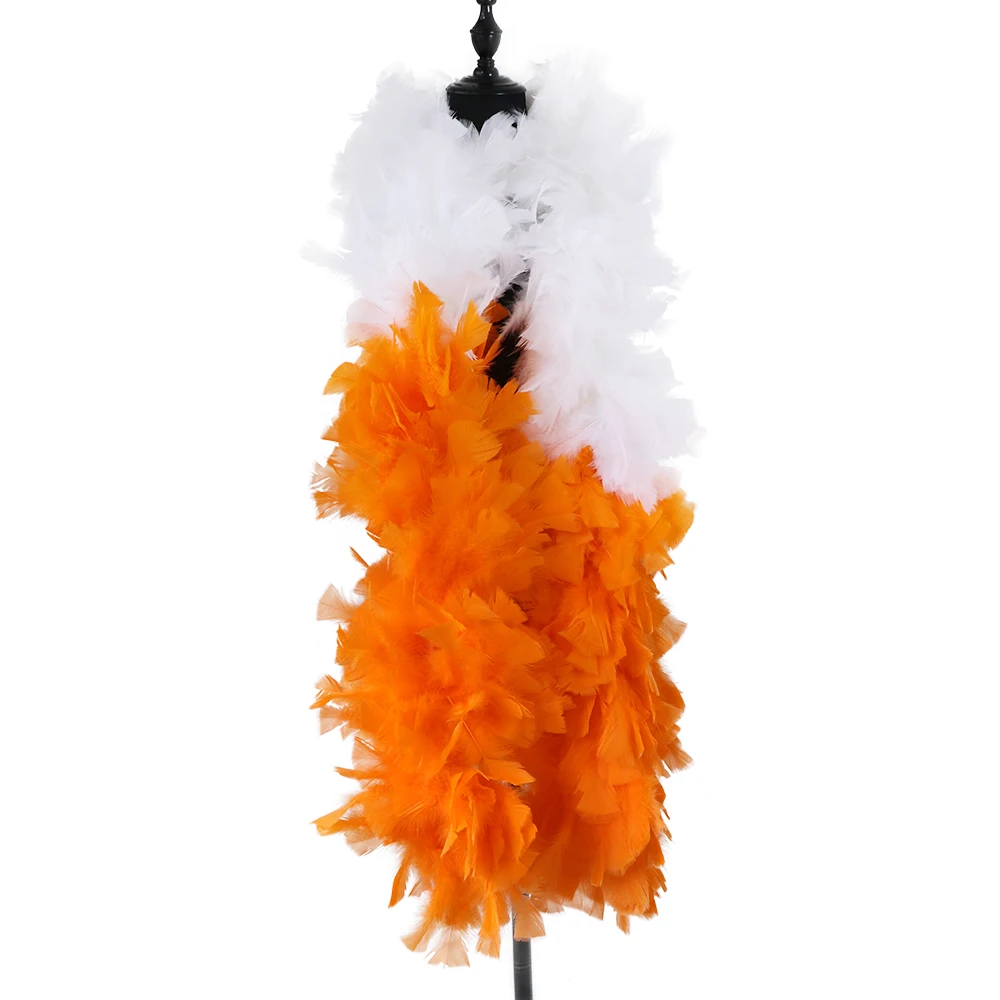 

200Grams/2Meters Turkey Feather Boa Two Color Decor Cosplay Party dance performance Shawl Scarf Wedding Party Natural Plumes