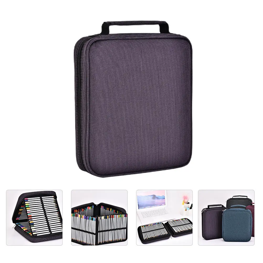 

Colored Pencil Case Stationery Bag Portable Large Capacity Student Drawing Pencils Multi-functional Pouch Pen Storage Smooth
