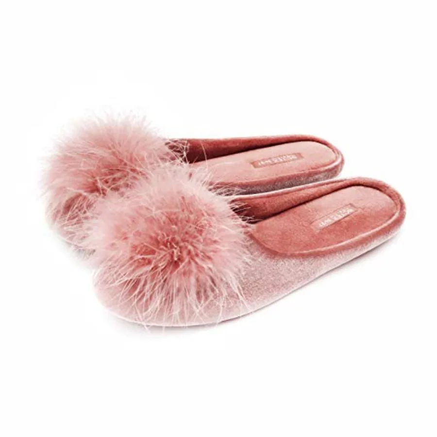 Women's Cozy Velvet Memory Foam House Slipper, Ladies Fuzzy Bedroom Slipper Non-slip Sole