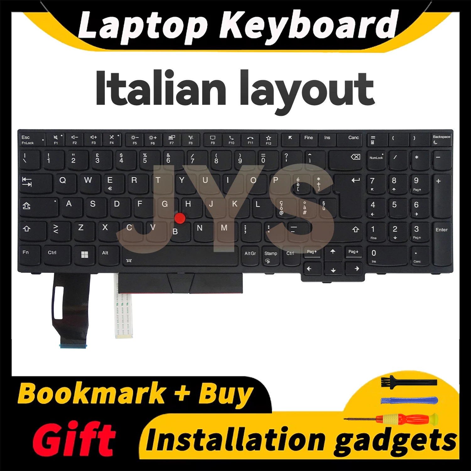

Italian layout keyboards internal For Lenovo ThinkPad T15 Gen1 Gen2/P15S Gen1 Gen2 laptop keyboard with backlit 5N20V78923 Black