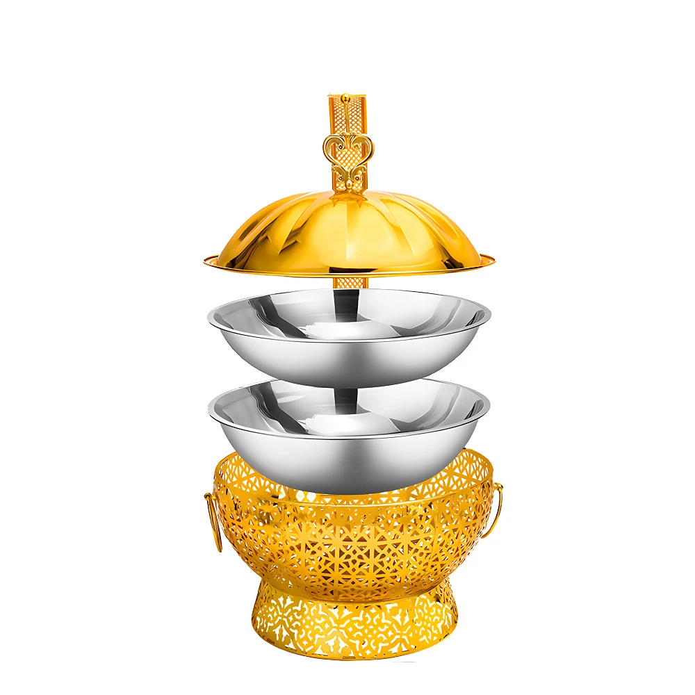 Gold Luxury Heater Hotel Catering Equipment Server Chafing Dish Buffet Food Warmer