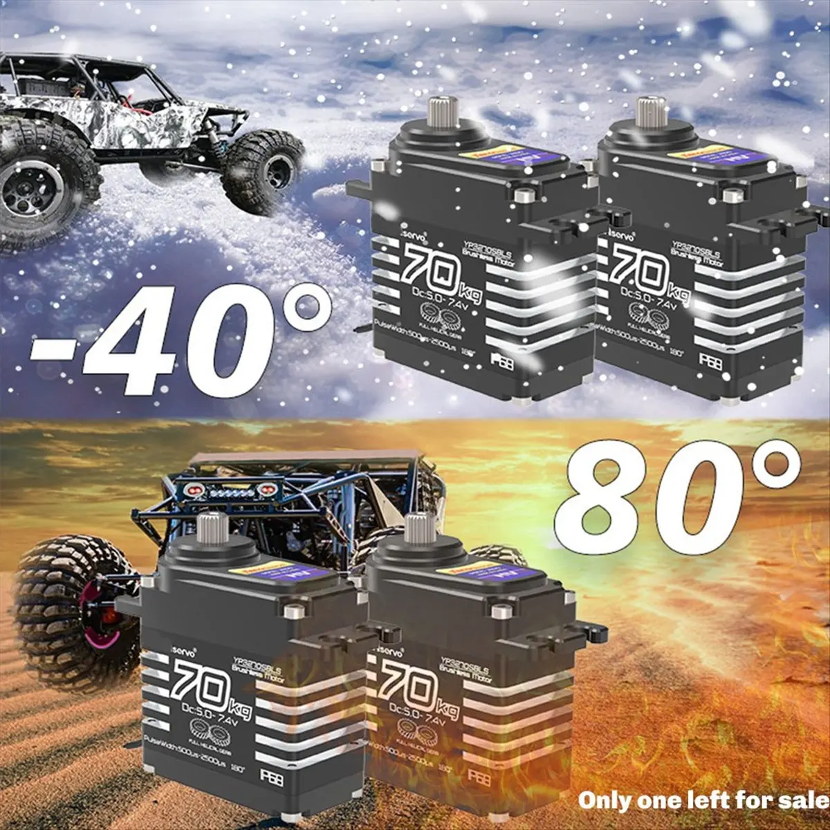 

Punctual- 70KG High Torque High Voltage Metal Gear Digital Servo IP68 Brushless Motor Servos for 1/10 1/8 TRX6 Scx10 RC Crawler