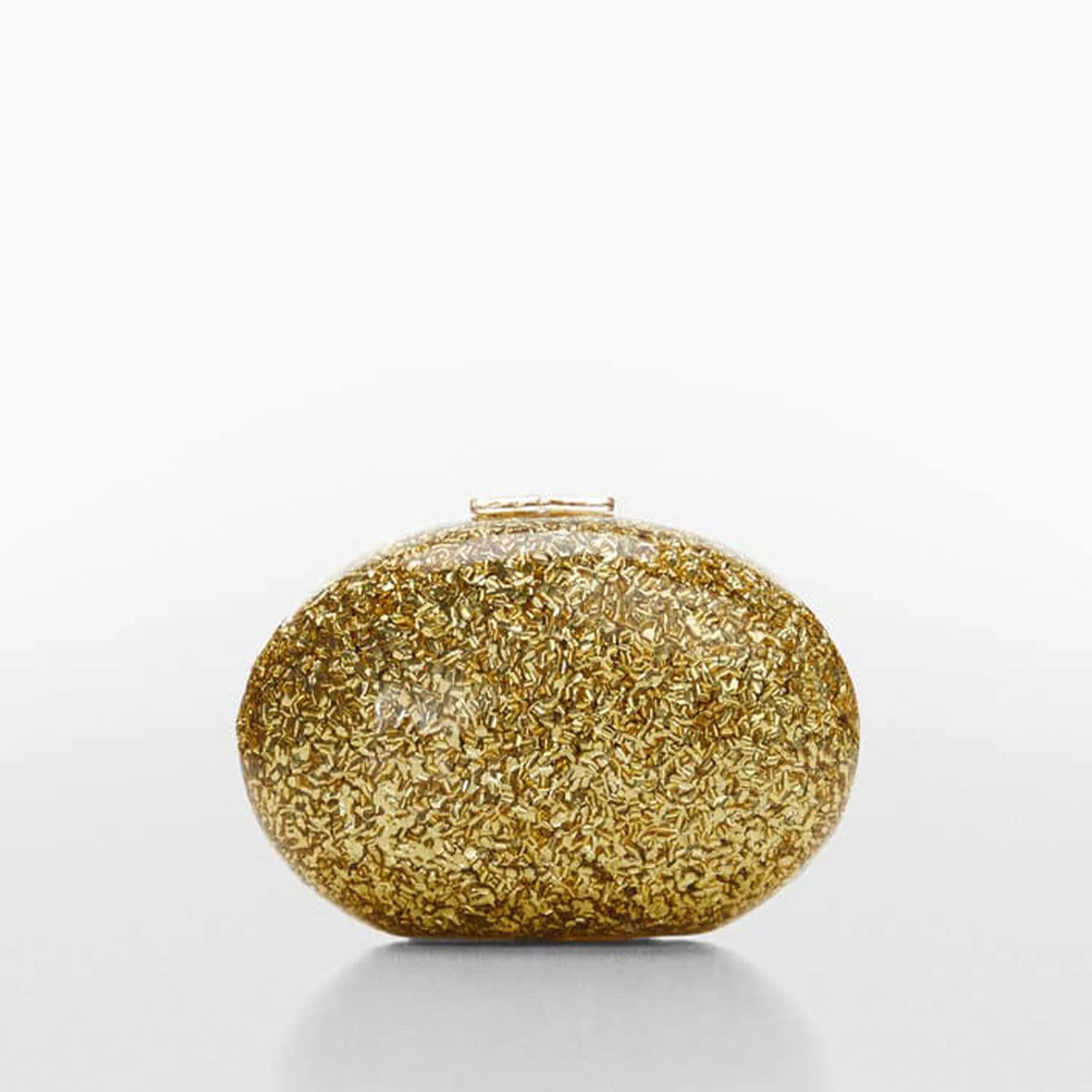 Sacos de noite acrílicos para mulheres, Big Gold Glitter Clutch, Oval Shell, Big Leopard Purse, Wedding Party, Bridal Purse, Lady Handbags and Purses