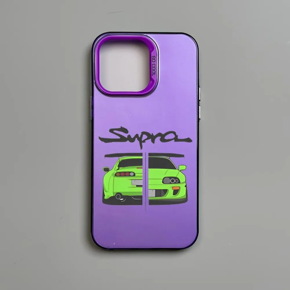 Cool JDM Car Phone Case IMD Color Silver Shell For IPhone 16 15 14 13 12 Pro Max Plus