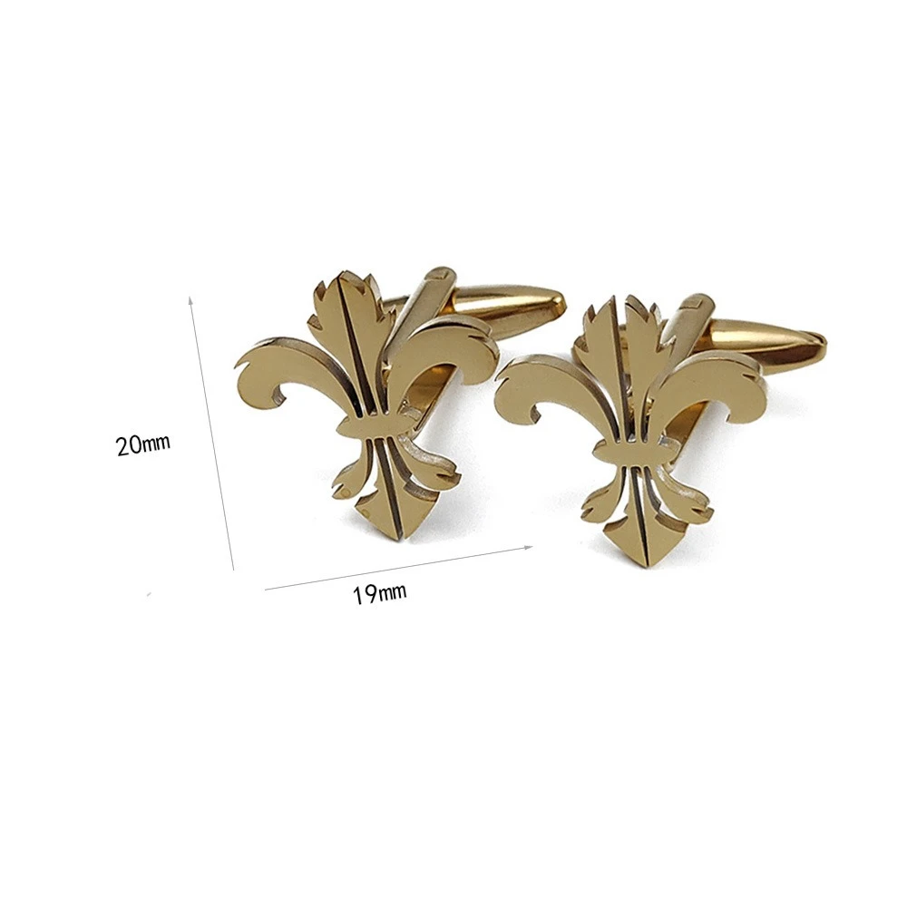 Gentlemen's Hollowed Out Iris Flower Cufflinks Iris Retro Badge Business Dress Shirt Cuffs Cufflinks Brooch Decorative Accessory