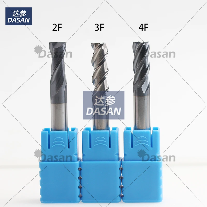 

5 шт., 1 мм, 2 мм, 3 мм, 4 мм, 5 мм, плоская концевая фреза HRC45, 2 флейты, 3F, 4F, длина 50 мм