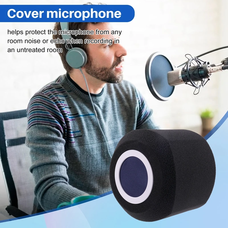 Microphone Wind -Filter Shield Acoustic For Record Studios Mic Sound-Absorbing Foam For Most Microphones Stand