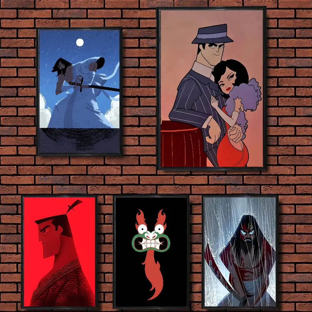 

lightning-fast Samurai Jack High Quality Dorm Living Room Aesthetic Wall Decoration Painting Poster Stickers Gift