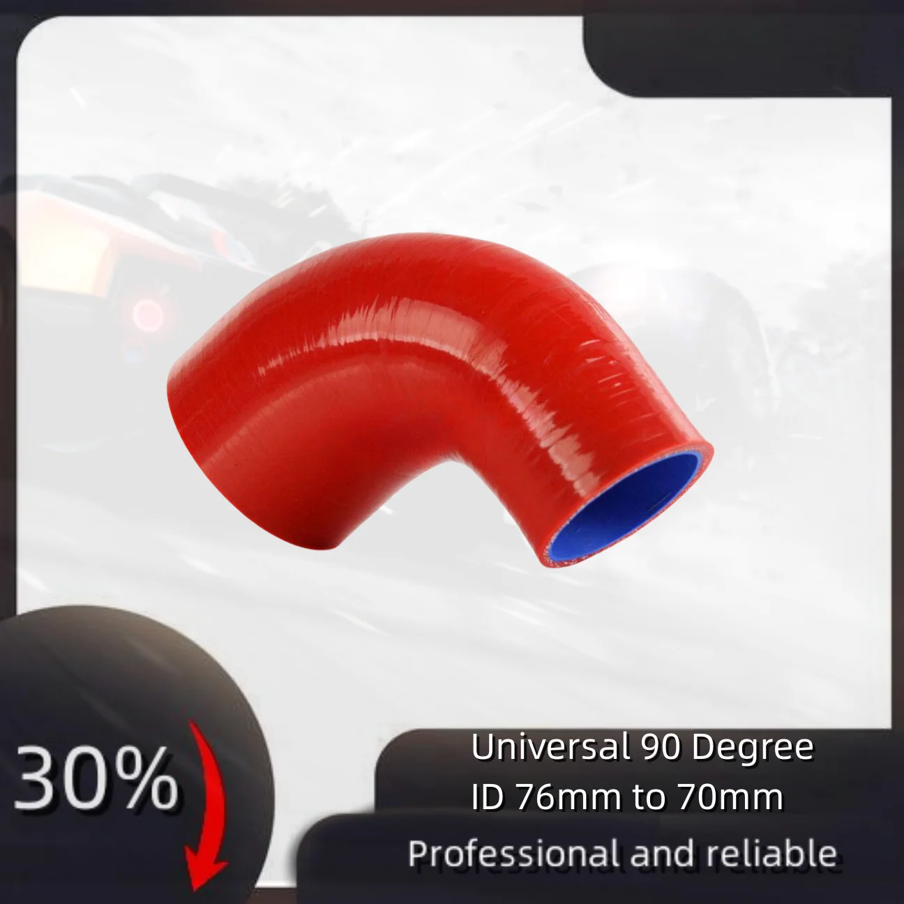 

Universal 90 Degree ID 76mm to 70mm Elbow Silicone Hose For Coupler Reducer Auto Engine Turbo Cooling Radiator Intake Piping