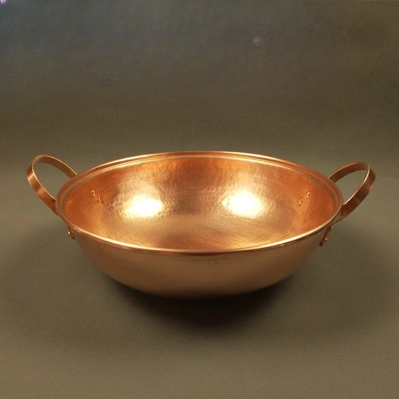 

Pure copper thickened wok, binaural copper hot pot soup pot, boiled medicine and Ejiao household saucepan, handmade copper pot