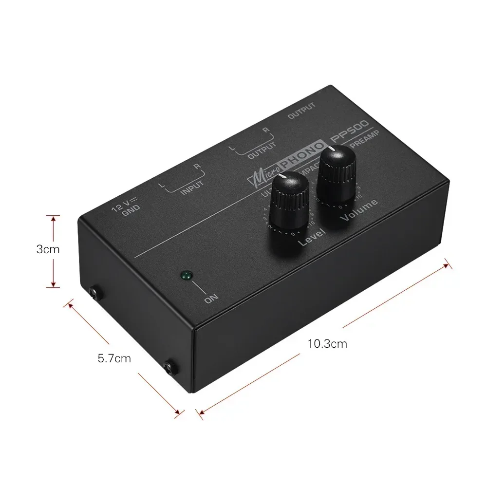 مضخم صوت PP500 فونو مع مطاط أسود ، مضخم دوران ، مخرج RCA ، مضخم صوت منخفض ، مدمج للغاية