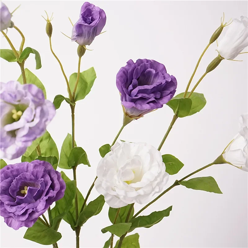 5 Stück Künstliche Feuchtigkeitsspendende Lisianthus-Blumen, Echt Aussehende Blumen, Hochzeitsdekoration, Brautstrauß, Luxuriöse Heimdekoration, Platycodon – Detail 19