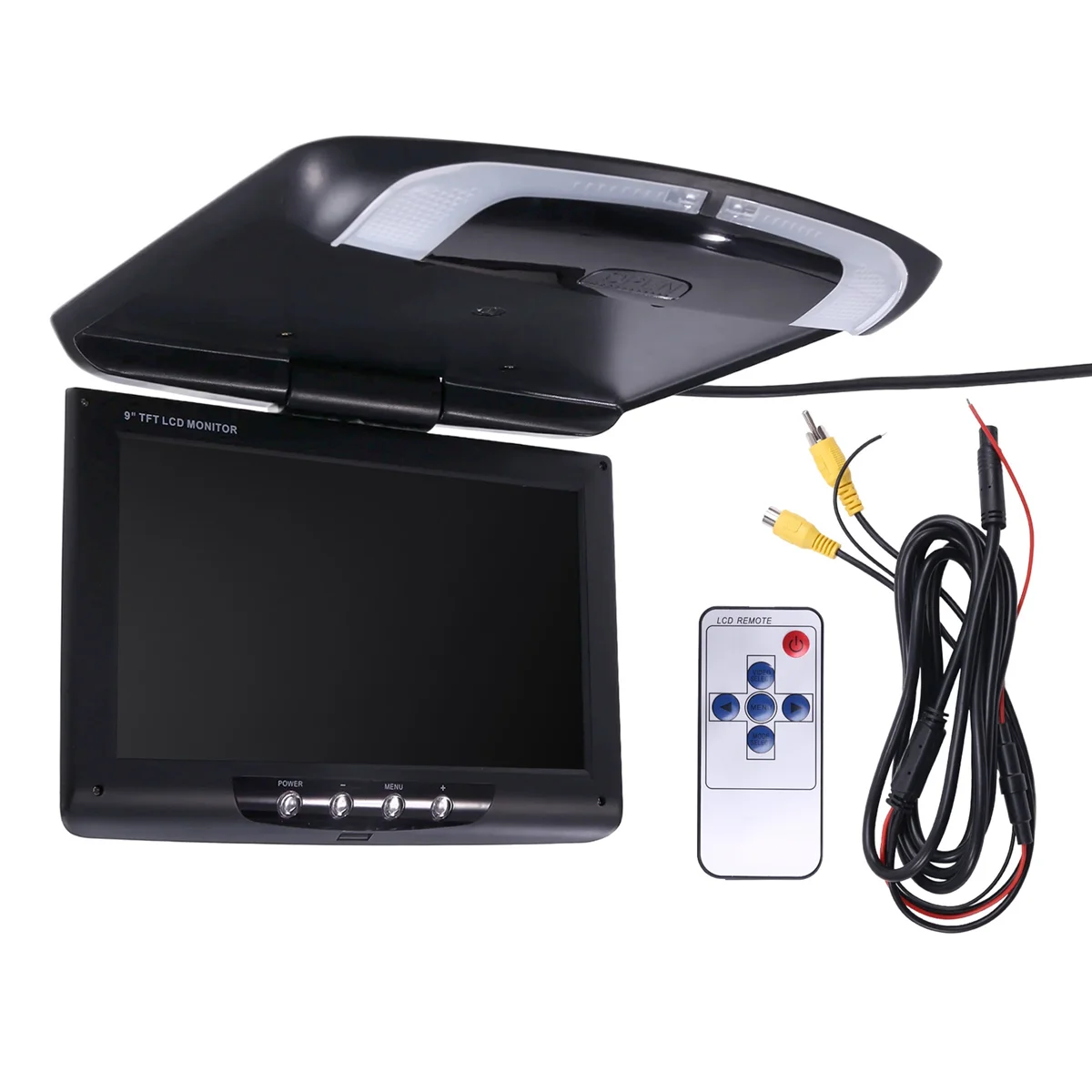 Car Roof Monitor Lcd Flip Screen Top Multimedia Video Ceiling Roof Mounted Display, Car Ceiling Black