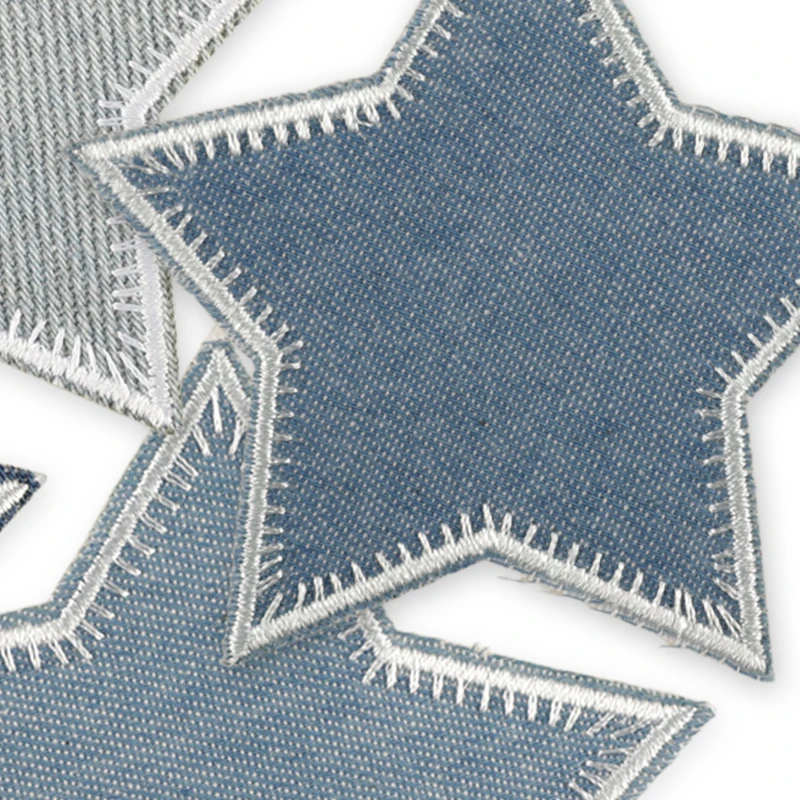 4 stücke Stern Jeans Nette Eisen Auf Patches Für Kleidung Mochila Gestickte Kinder Jacken Nähen Aufkleber Pack Viele Diy Thermoadhäsive – Detail 3