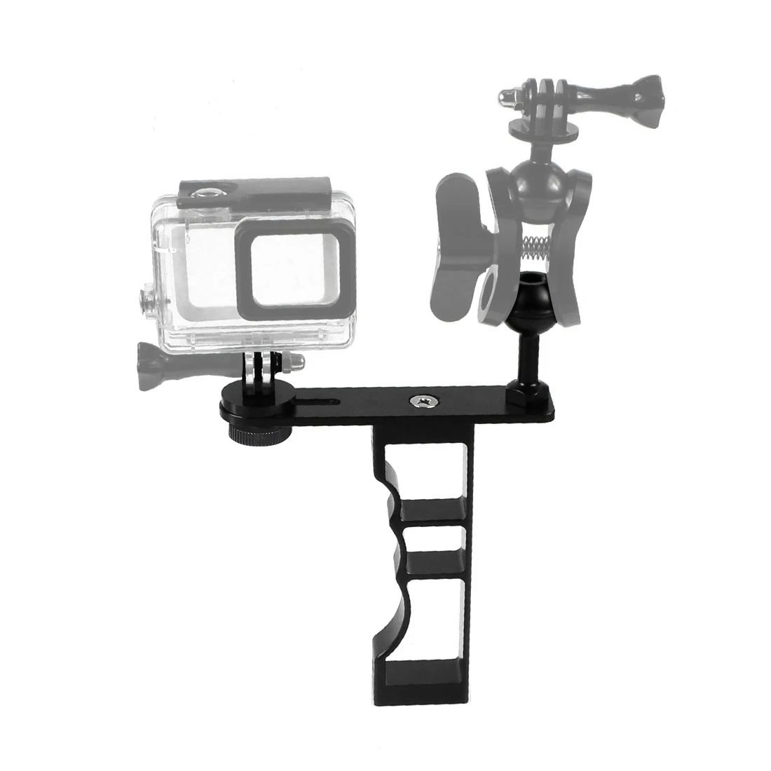 CNC Aluminum Handheld Selfie Stick Hand Diving Grip Monopod Bracket Mount for Gopro Underwater Camera housing Case Handle Tray