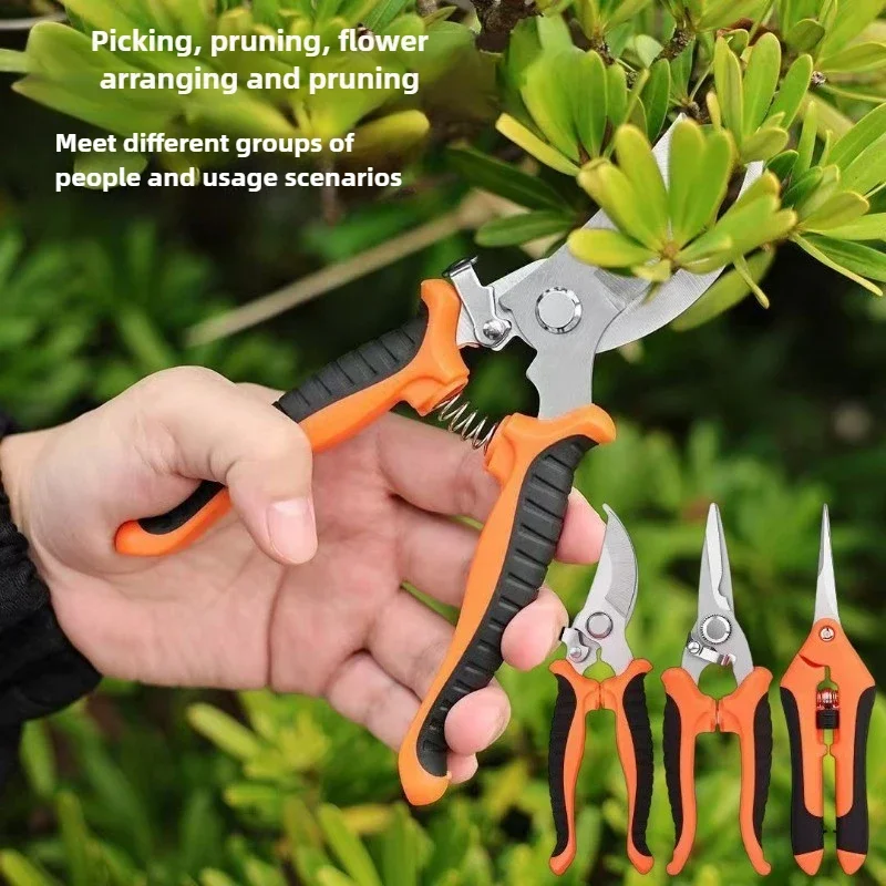 Juego de herramientas de jardinería y poda de acero inoxidable de 3 piezas, adecuado para podar ramas gruesas de árboles frutales de jardín