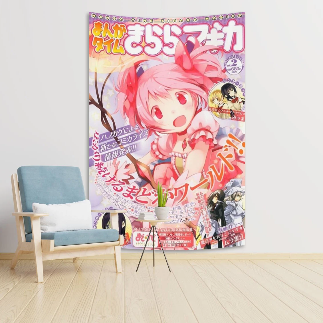 90x150cm Magical Girl Madoka Anime Tapestry Wall Hanging Decor Bedroom Living Room Art Soft Polyester Fabric Gift