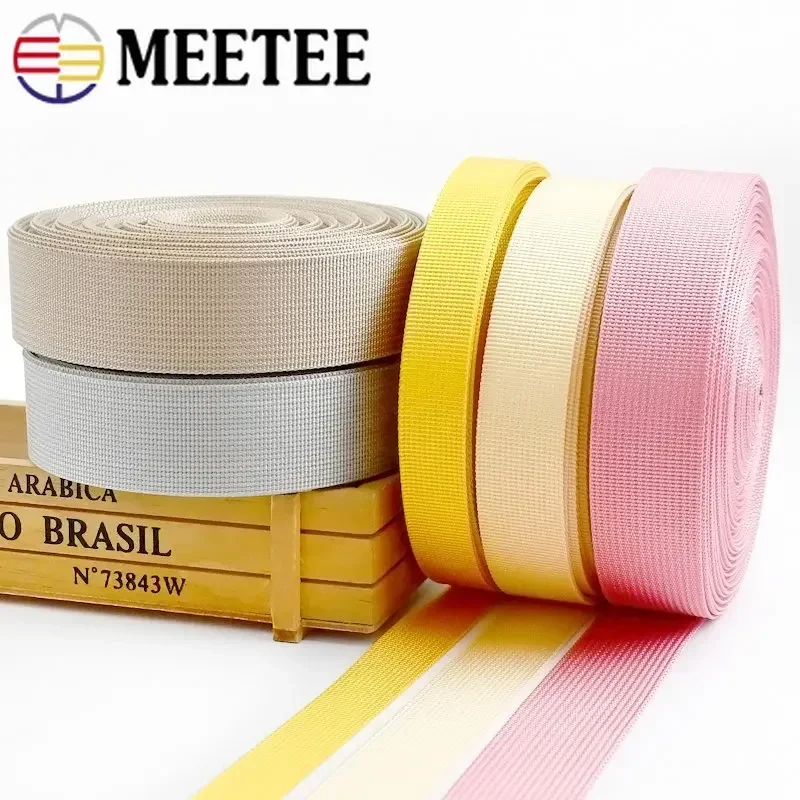 8Meters 20-50mm Thick 1mm Colorful Webbing Tapes Bias Safety Belt Luggage Strap Ribbon Bag Webbings Tape DIY Sewing Accessories