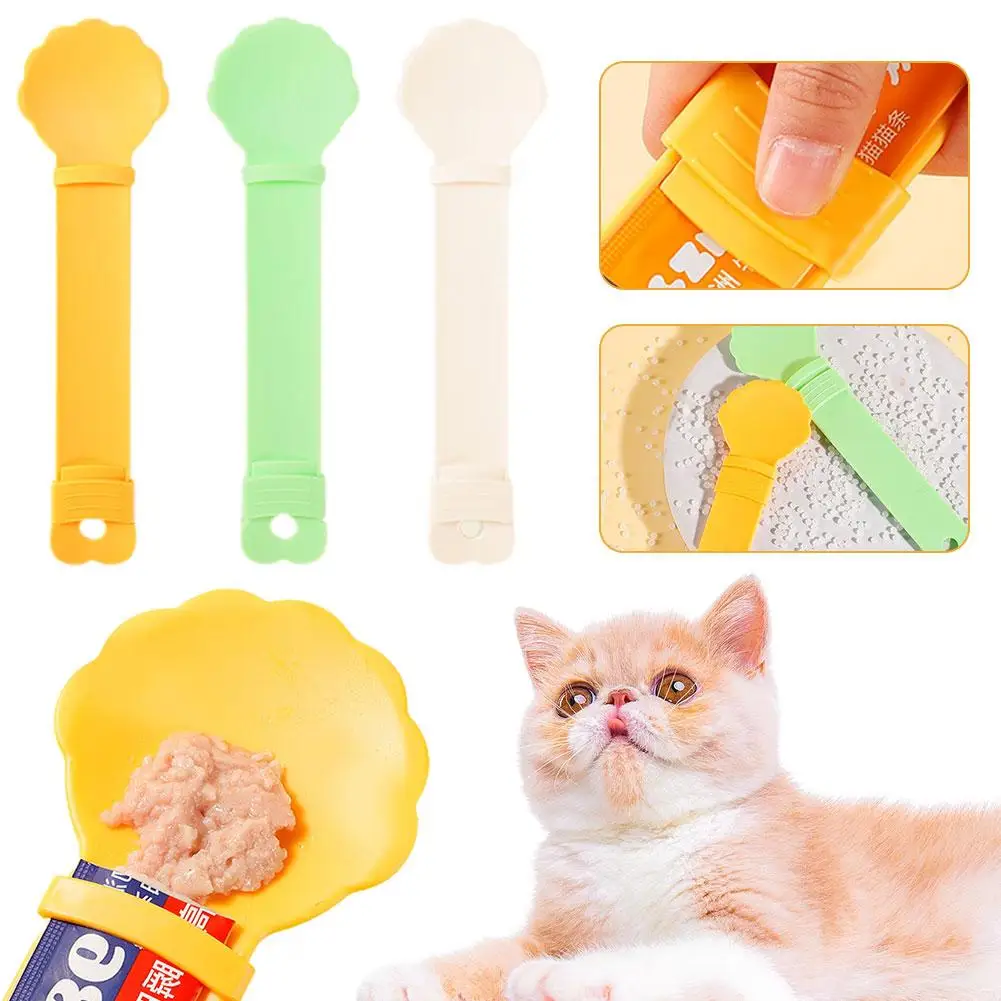 Comida molhada Alimentador Colher para Pet, Snack Líquido Alimentação, Rega Suprimentos, Indoor Kitten Acessórios, K0B8