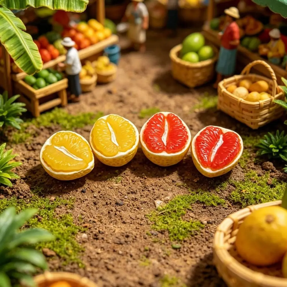 20PCS Resin Mini Fruit Models Half Cut Mini Size Fruit Half Cut Models DIY Craft Kit Lightweight Simulated Fruit Charm