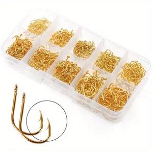 300 pieces of small fish hook set (including plastic box), available in 12 sizes