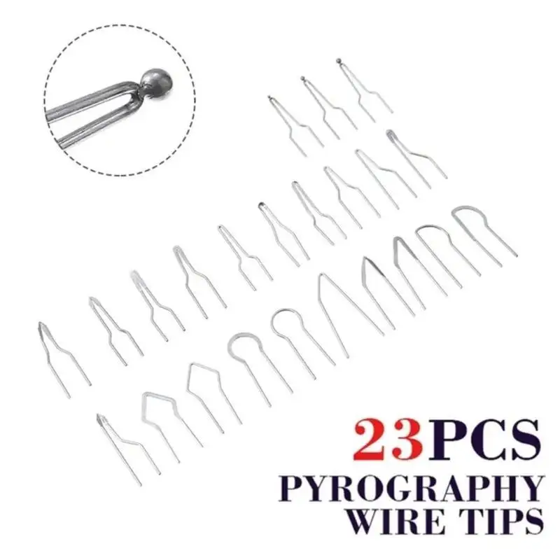 

R9UF 23Pieces Burning Pen Tips Sturdy Leather Engraving Tips Burning Tips Suitable For Various Pyrography Needs
