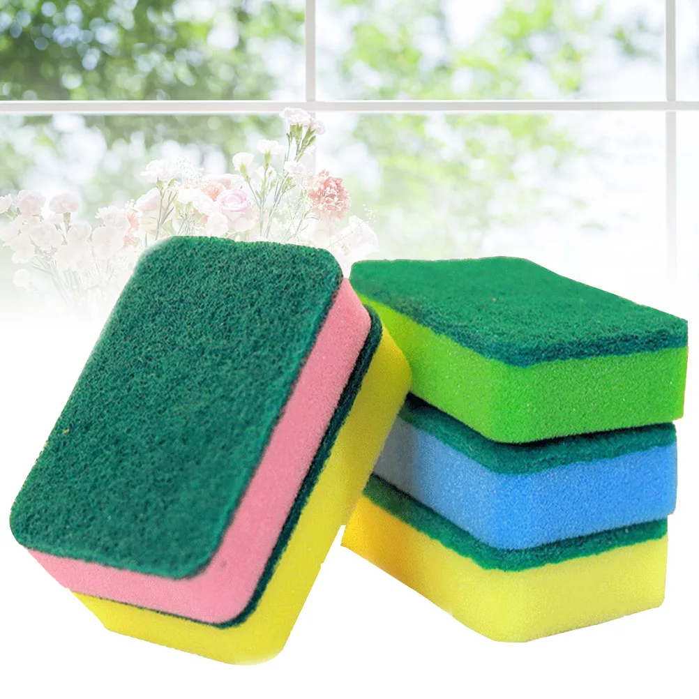

5Pcs Durable Kitchen Cleaning Sponge Pads for Dishwashing Faucet Stove Sink Non Scratch Multi Purpose Scouring Pads