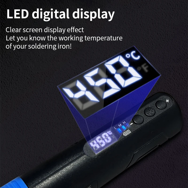 Imagem -03 - Luxianzi-usb sem Fio Ferro de Solda Elétrica Temperatura Ajustável Reparação de Ferramentas de Soldagem Soldador Display Digital Profissional