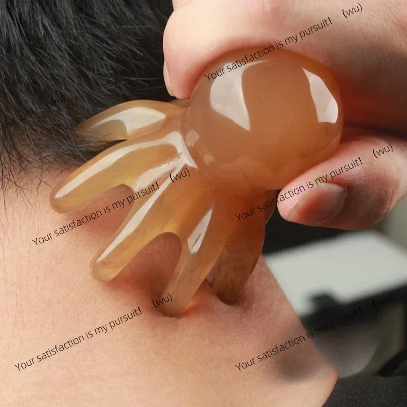 ZOCI-Resin Octopus Massage Comb Hair Meridian Scrape Scalp Massage, Fatigue Relief