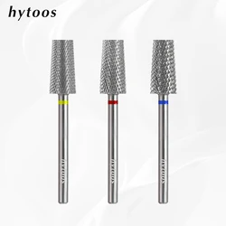 HYTOOS 6.6mm Flat Top Tapered Nail Drill Bit 2 Way Tungsten Carbide Nail Bits Electric Manicure Drill Accessories Remove Gel