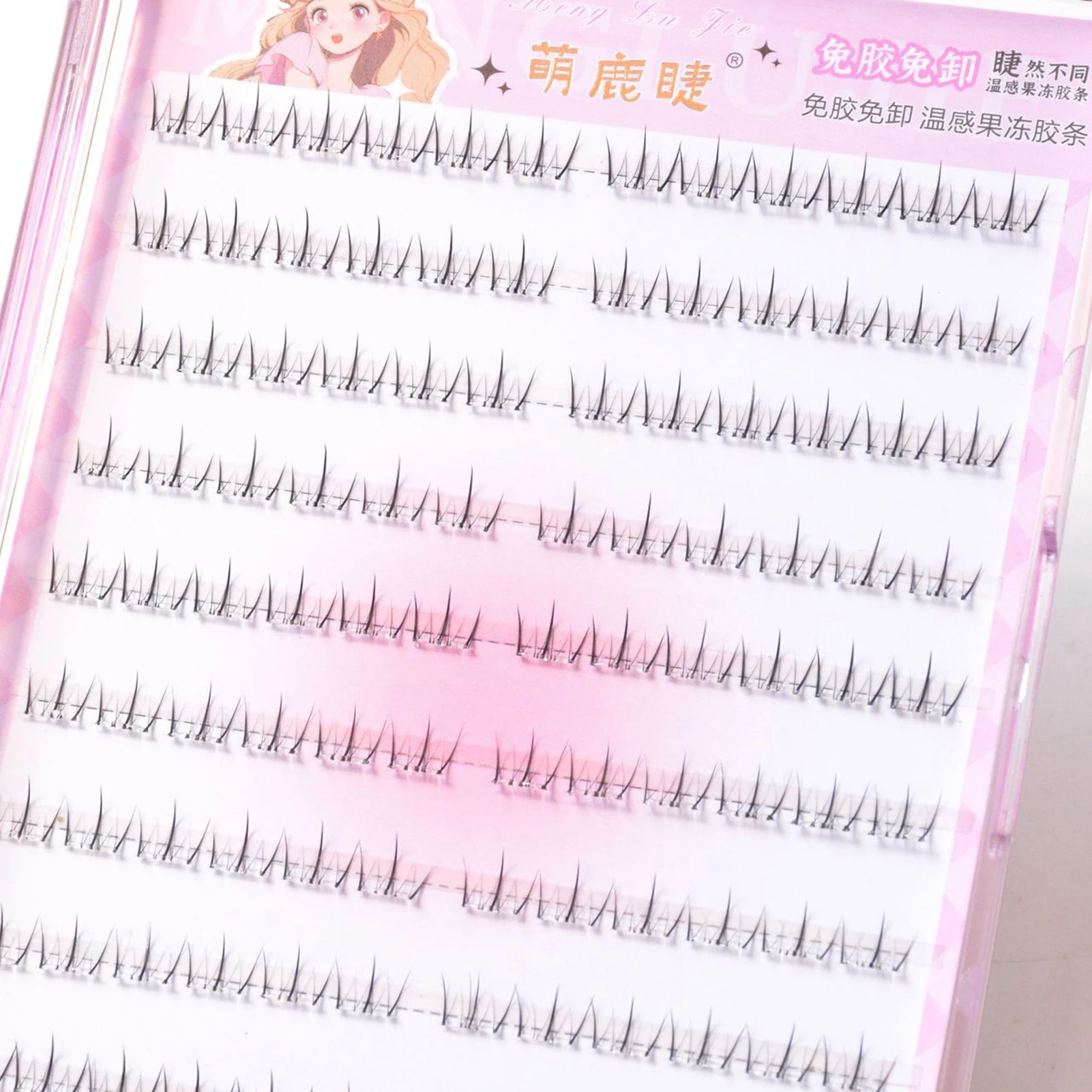 Clear Band Bottom Eyelashes Comic Lower Lash Extension Clusters Natural Self Adhesive False Eyelashes Reusable Eye Makeup Tool