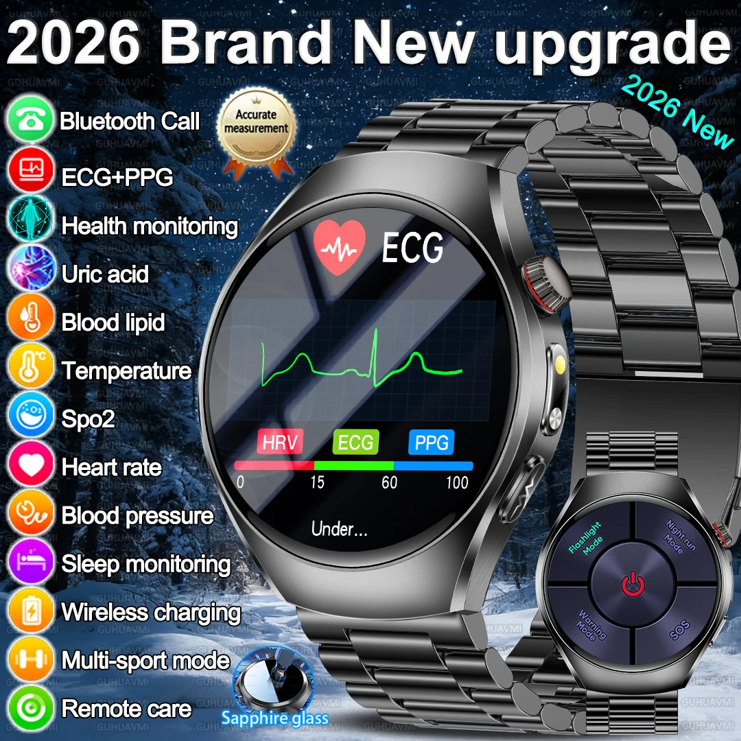 

2026 Brand New upgrade Health Check Smart Watch ECG Blood Lipid Uric Acid Body Fat Sports Waterproof Smart Watch For Man Women