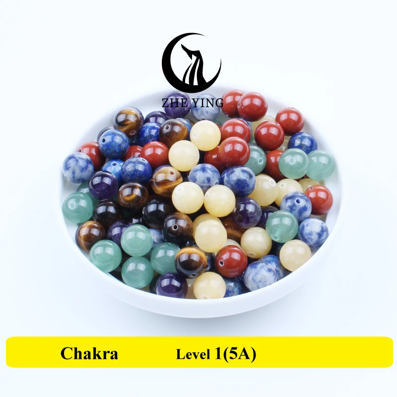 5A Top Quality 7 Chakra 100% Natural Round Stone Beads Red Purple Blue Colorful Loose Spacer Round Loose Beads For Jewelry DIY