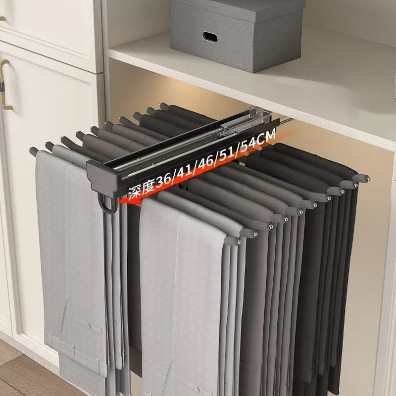 Pull Out Pants Hanger Organizer Telescopic Rail Slide Drawer for Wardrobe Closet Storage