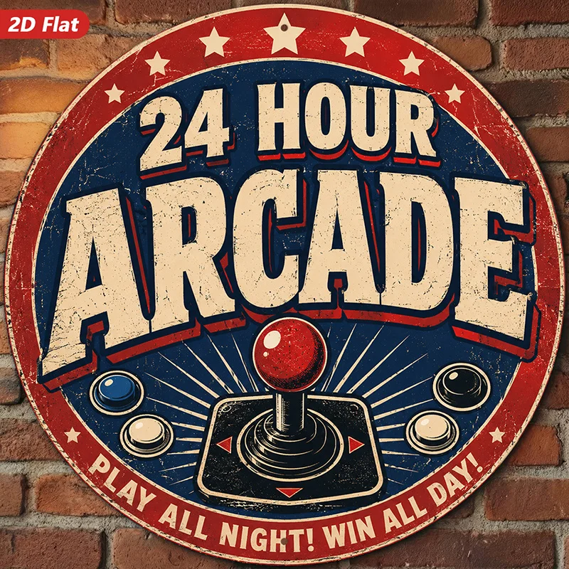 CIFBUY Retro Neon Arcade Sign Aluminum Wall Art Waterproof Durable For Bar Man Cave Game Room Indoor Outdoor Decor