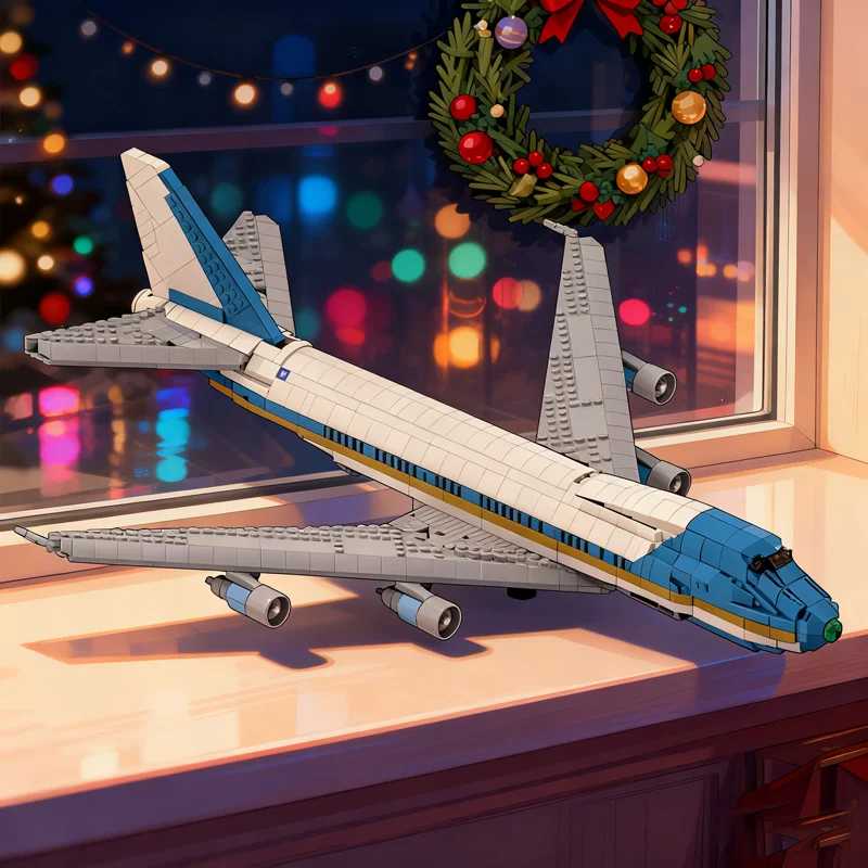2023 elementy MOC Air Force One Model Klocki Konstrukcyjne Zabawka do Składania Architektura DIY Prezenty Świąteczne Edukacyjne Klocki Kreatywna Pomysł