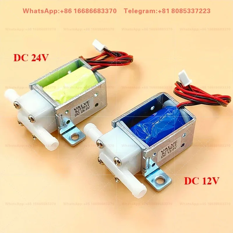 DC 12V/24V 2-Way 2-Position Normally Closed Mini  Electric Solenoid Valve for Water/Air Flow Control On/Off Valve