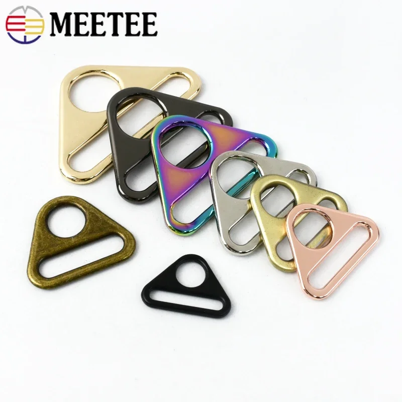 5/10Pcs Metal Buckles 20/25/32/38/50mm Triangle O Ring Buckle for Bag Strap Chain Adjuster Clasp Bra Anti-skid Hook Accessories