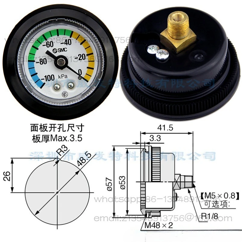 Vacuum Pressure Gauge GZ46-K-01M-C GZ46-K-02M-C  Original and Genuine, Spot Quick Delivery