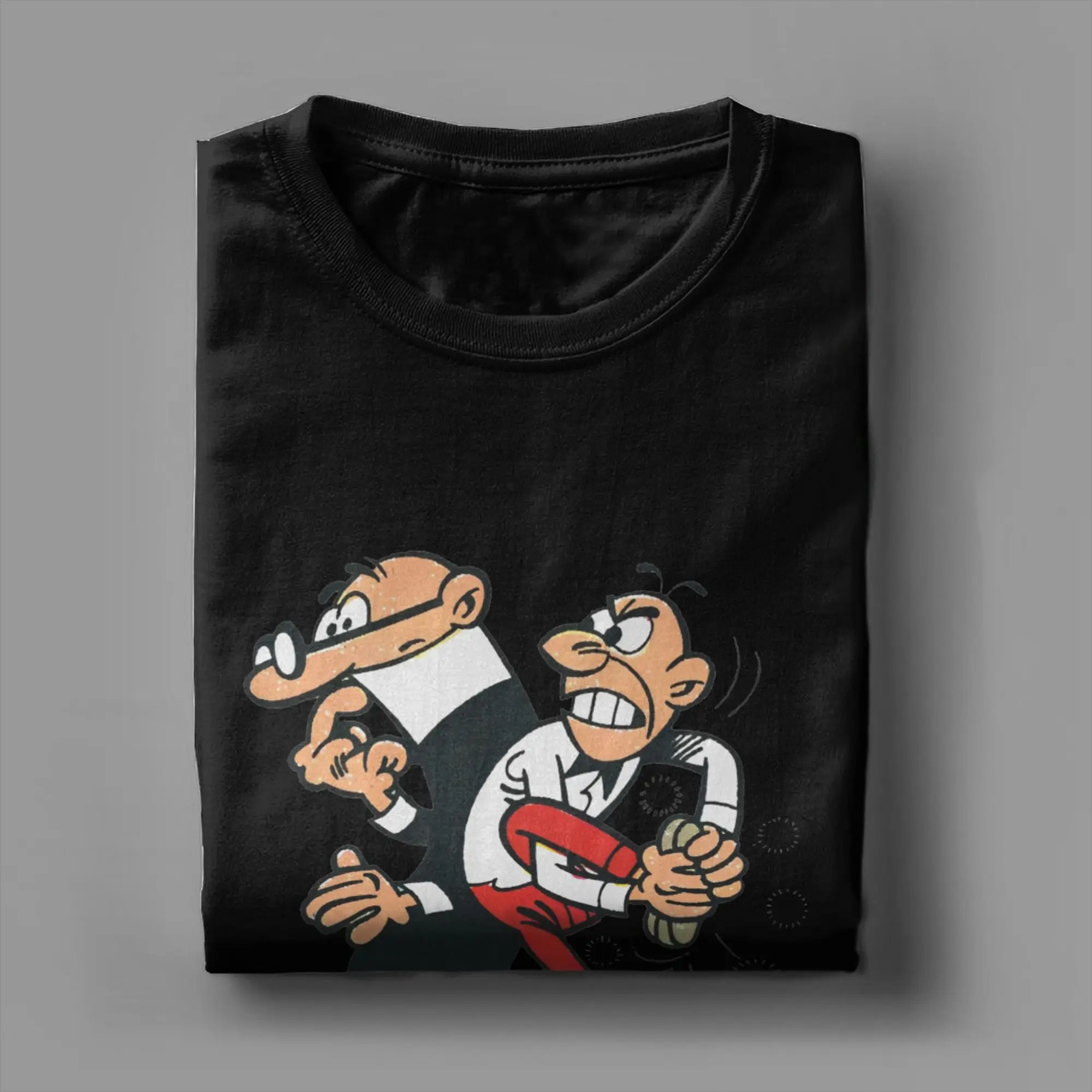 أزياء Mort & Phil Mortadelo y Filemón تي شيرت للرجال النساء القطن الخالص تي شيرت ملابس قصيرة الأكمام