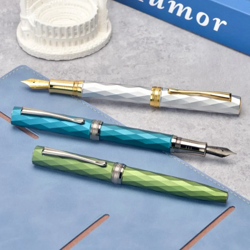 A+Hongdian N11 Füllfederhalter EF/F Feder und Konverter, polygonaler Geschenkstift aus Aluminiumlegierung