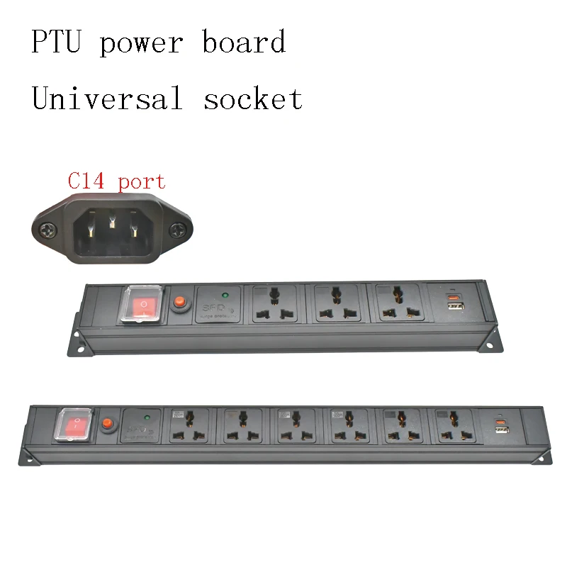 

PDU power board aluminum alloy shell universal socket 1-7AC with switch overload protection surge protection TPC, wireless