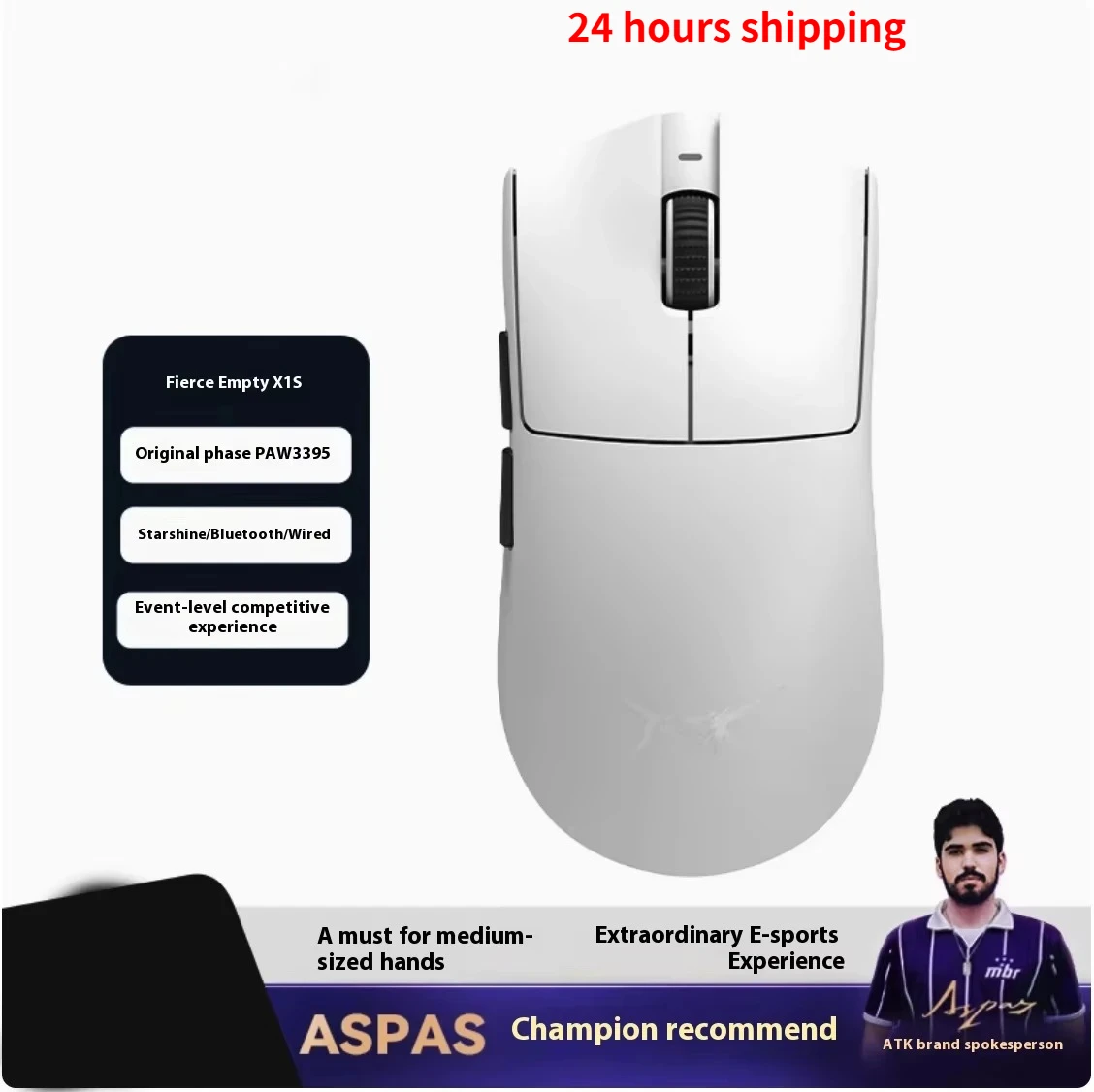 ATK Blazing Sky X1 8K Mouse Wireless  Low Latency FPS Three Mode Game Mouse Lightweight E-sports Custom PC Gaming Accessories