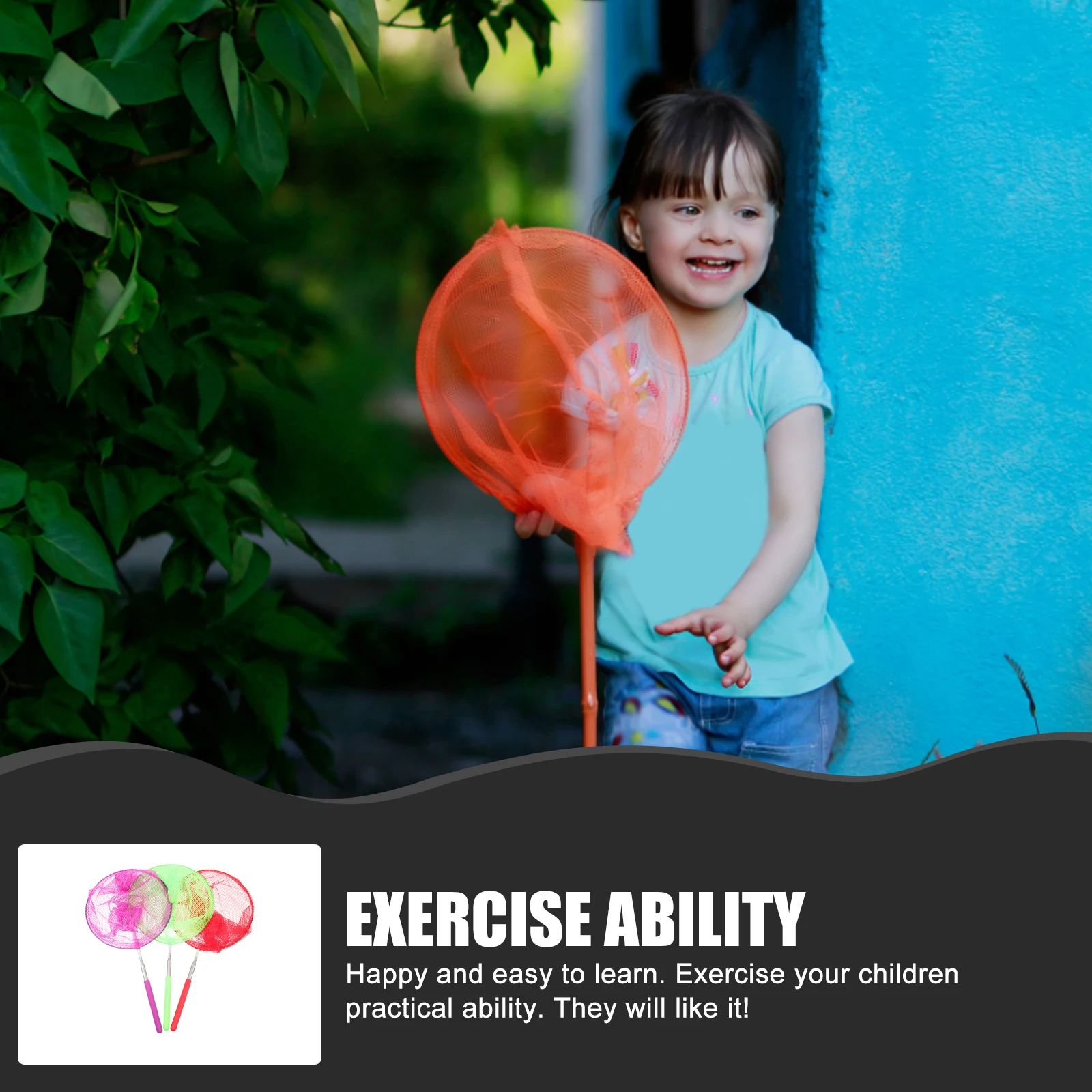 3 pezzi di rete di cattura per bambini insetti educativi all'aperto farfalle insetti rete da pesca telescopica strumento di apprendimento della biologia scientifica